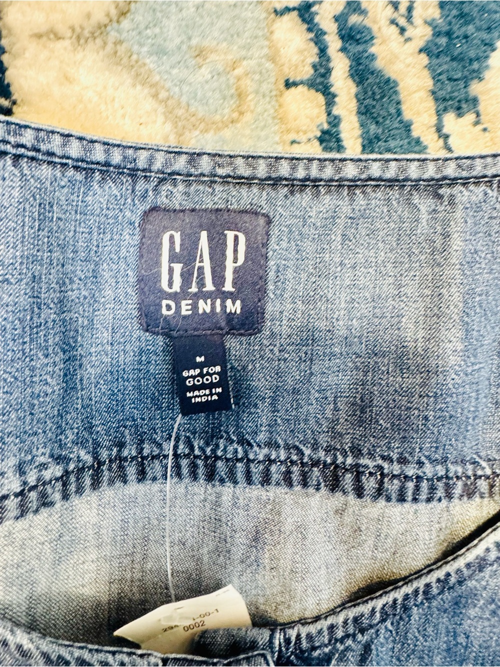 GAP Denim | Peplum Tank Top Medium Chambray Sleeveless Top - Picture 11 of 13